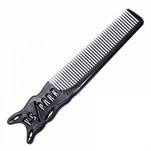 SOFT TYPE BARBER COMB BLACK - Расческа для стрижки, с ручкой, пластиковая, черная, длина 205мм.