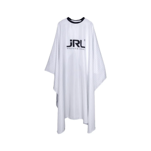 JRL PROFESSIONAL CLASSIC STYLING CAPE-ПЕНЬЮАР ПАРИКМАХЕРСКИЙ С ЗАСТЕЖКОЙ-ЛИПУЧКОЙ, РАЗМЕР 143х150 см.ЦВЕТ- БЕЛЫЙ С ПОЛОСКАМИ 