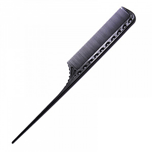 TAIL COMB PLASTIC TAIL BLACK - Расческа для окрашивания с хвостиком, карбоновая, с антистатическим э