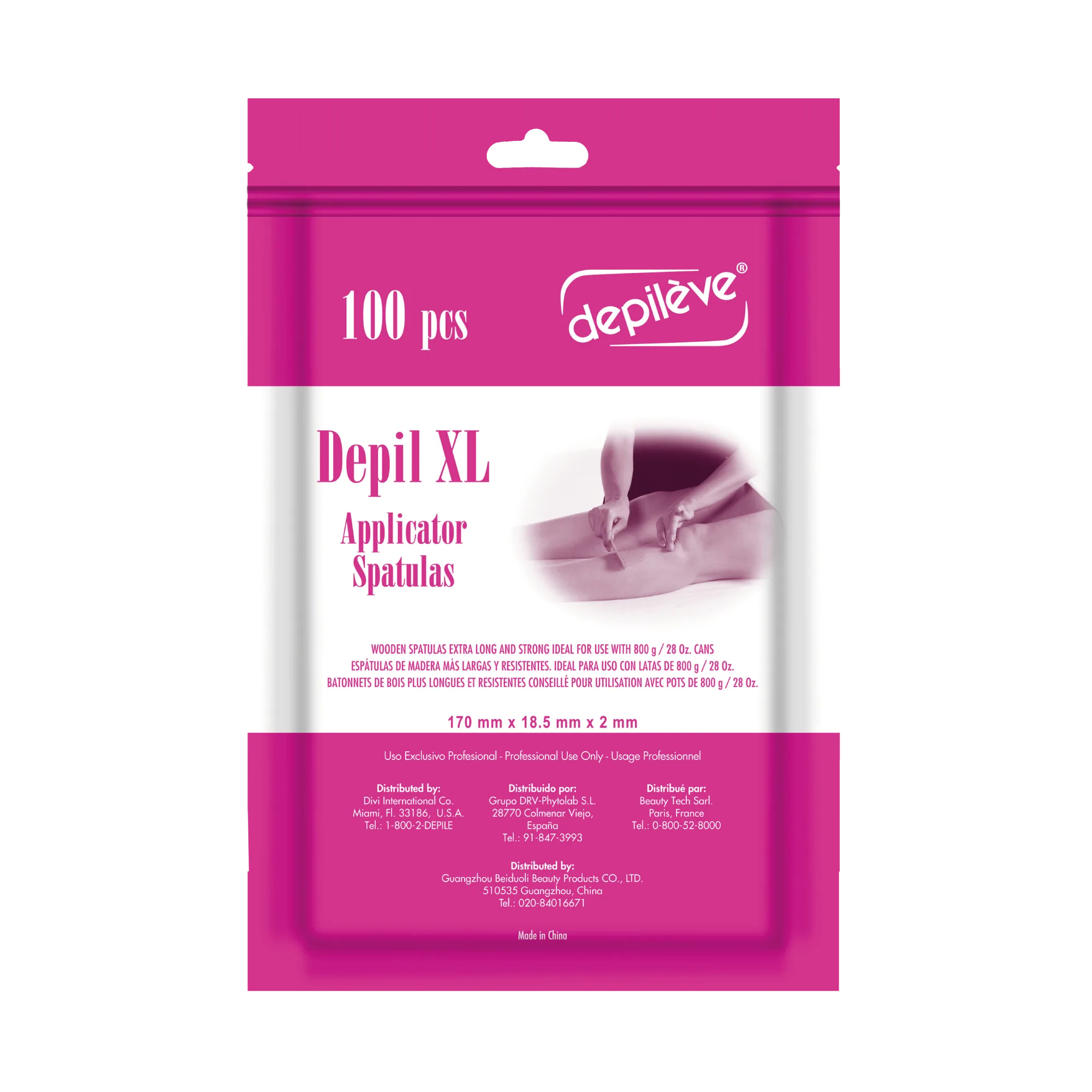 DEPILEVE 100 EXTRA LONG BODY SPATULAS - ШПАТЕЛЯ ДЕРЕВЯННЫЕ ДЛЯ НАНЕСЕНИЯ ВОСКА