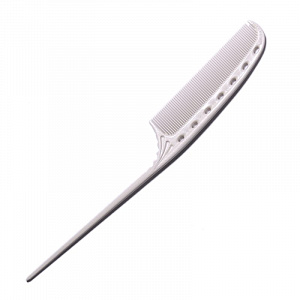 TAIL COMB WHITE - Расческа для окрашивания с хвостиком, пластиковая, изогнутая, белая, длина 178мм.