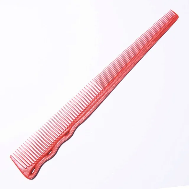 BARBER COMB RED - Расческа для проработки височных зон, пластиковая, длина 187мм, красная.