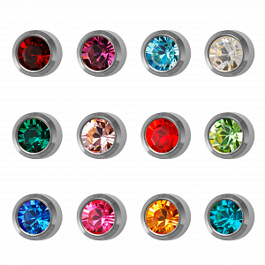 ASSORTED BIRDHSTONE-Смешанная дюжина без позолоты
