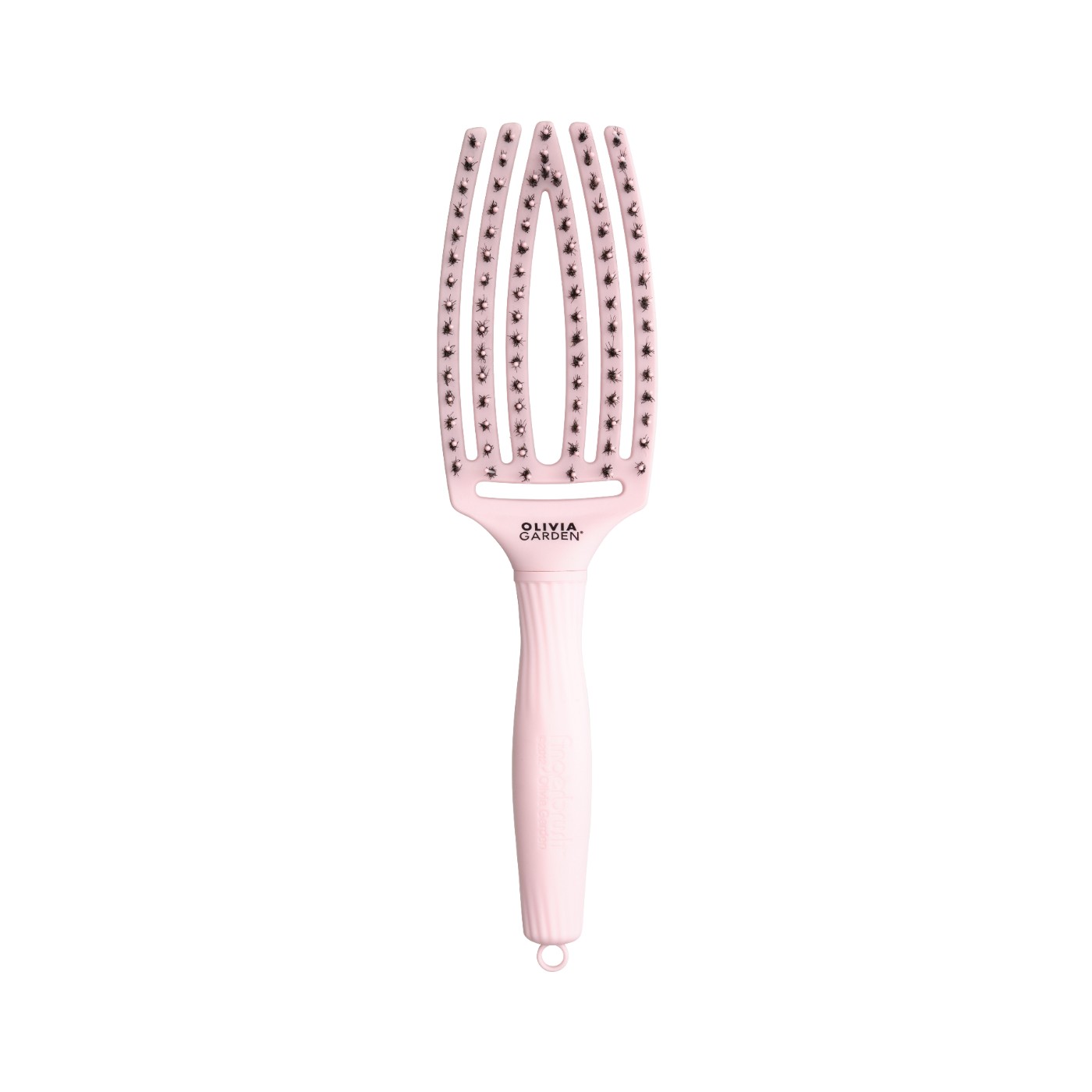 FINGERBRUSH Care Iconic Boar&Nylon Pastel Pink M-Массажная щётка Care Iconic Boar&Nylon, розовая Med