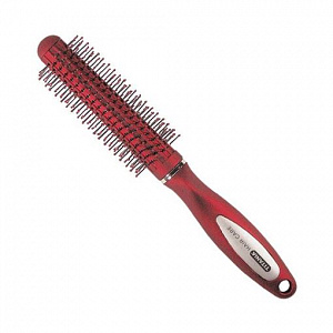 ROUND BRUSH, SATIN RED - БРАШИНГ ДЛЯ УКЛАДКИ С ПЛАСТИКОВОЙ ЩЕТИНОЙ, ЦВЕТ САТИНОВО-КРАСНЫЙ
