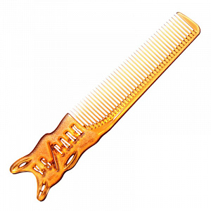 REGULAR TYPE BARBER COMB CAMEL - Расческа для стрижки, с ручкой, пластиковая, цвет верблюжей колючки