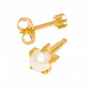 PEARL TIFFANY Серьги для прокола в Крапане, ЖЕМЧУГ MIDI c позолотой
