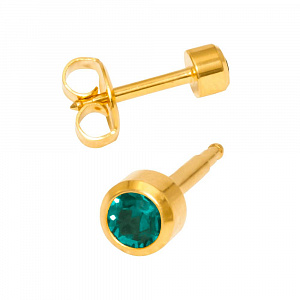 DECEMBER BIRTHSTONE-Камень Голубой циркон месяц декабрь позолоченный