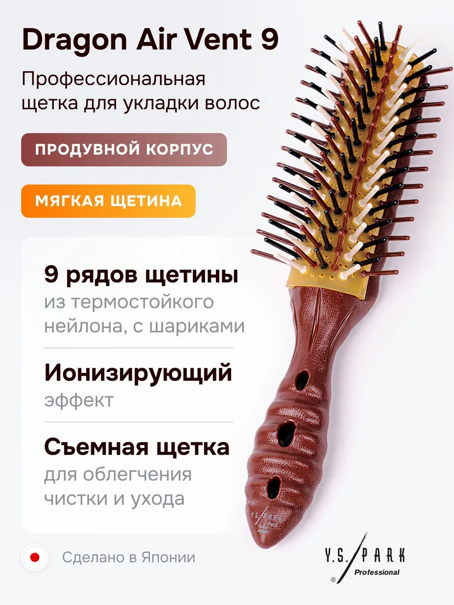 LAP AIR VENT STYLER CHOCO MIX- ЩЁТКА ДЛЯ ВОЛОС  "Lap Air Vent Styler", нейлоновая щетина