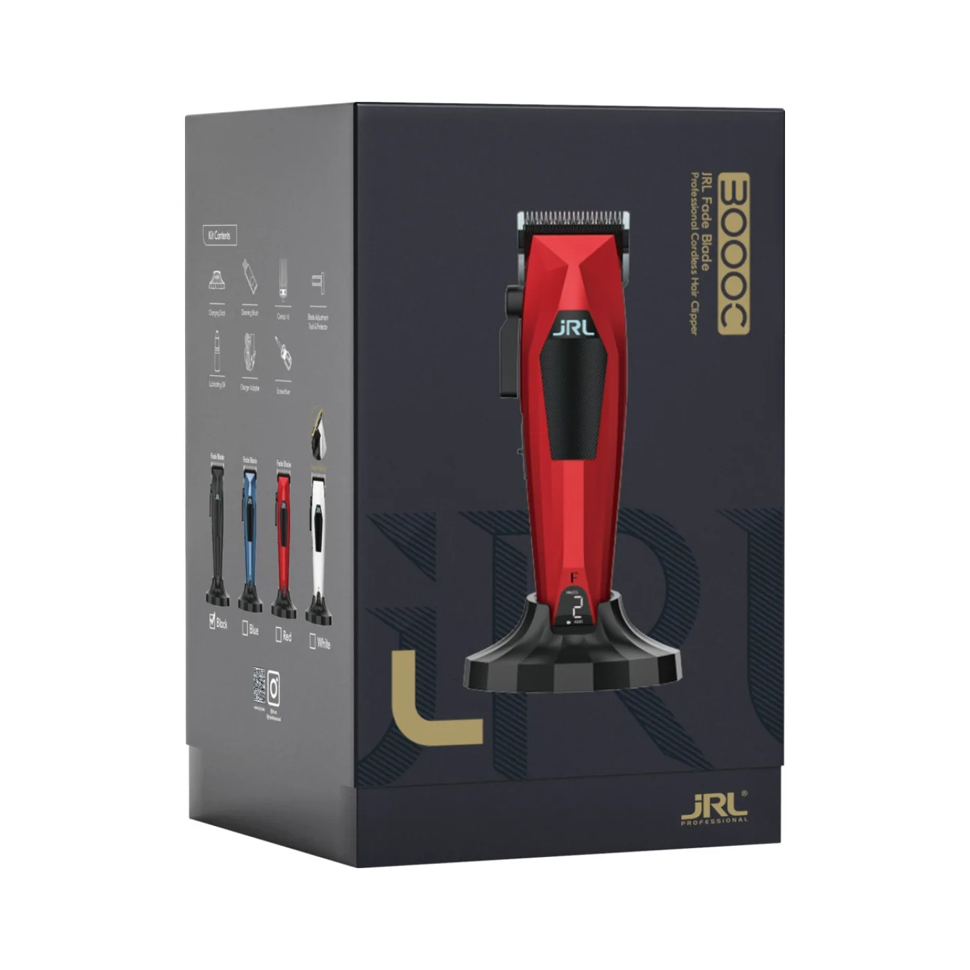 JRL HAIR CLIPPER WITH FADE BALDE, RED-МАШИНКА ДЛЯ СТРИЖКИ ВОЛОС “JRL DIAMANTE”, ЦВЕТ КРАСНЫЙ