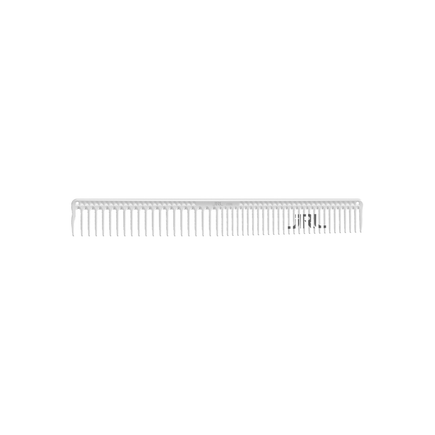 JRL LONG ROUND TOOTH CUTTING COMB 9", WHITE-ПАРИКМАХЕРСКАЯ РАСЧЕСКА ДЛИННАЯ С ЗАКРУГЛЕННЫМИ ЗУБЦАМИ 