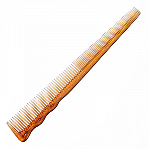 REGULAR TYPE BARBER COMB CAMEL Расческа для проработки височных зон, пластиковая, длина 187мм, янтар