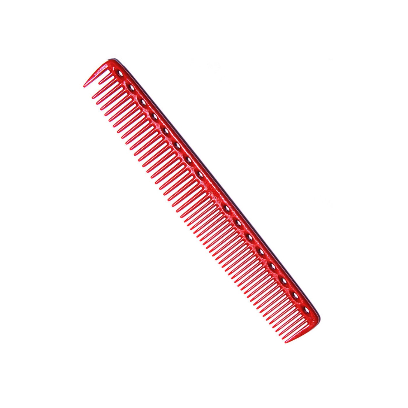 SUPER CUTTING COMB RED - Расческа для стрижки, комбинированная, c редкими зубьями, пластиковая, дл