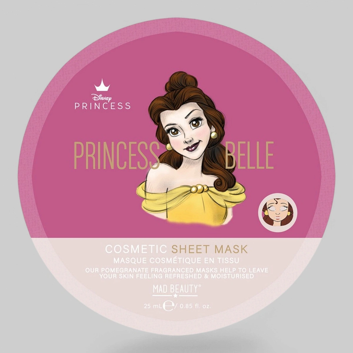 Тканевая маска для лица Disney - Belle с экстрактом граната 25 мл. (арт. DPRP-FG8234-12)