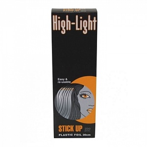 Бумага для окраски волос "HI LITE STICK UP", на клейкой основе, с прозрачным верхним слоем, 30х9 см 200 шт.