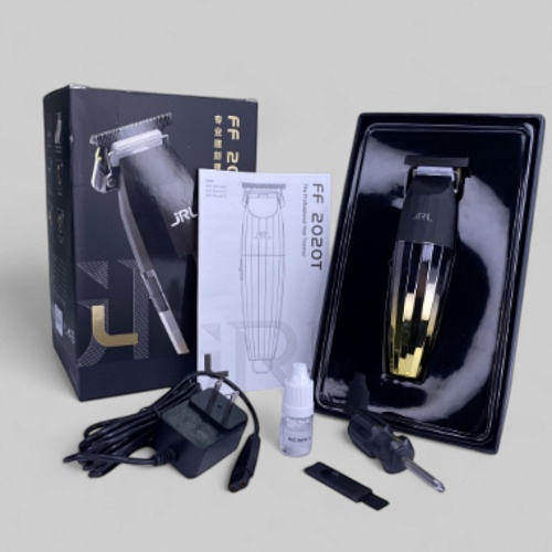 FF 2020T PROFESSIONAL CORDLESS HAIR TRIMMER GOLD-МАШИНКА ДЛЯ СТРИЖКИ ВОЛОС "JRL FRESHFADE 2020T GOLD", ЦВЕТ-ЧЕРНЫЙ С ЗОЛОТОМ - окантовочная, роторный мотор, T-образный, нож 40мм, 7200 об/мин, 2ч работ
