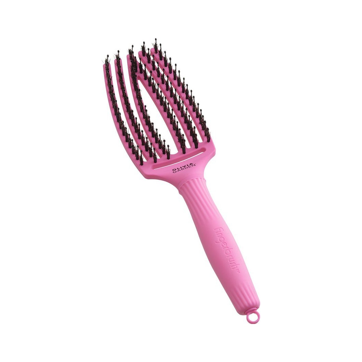 Массажная щётка FINGERBRUSH Boar&Nylon ThinkPink 2024, ярко-розовая
