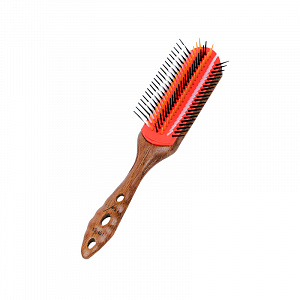 Щетка для волос "Pro Wood Styler", нейлоновая щетина, 7 рядов, с деревянной ручкой.
