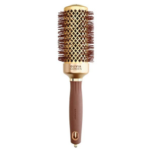 Olivia Garden Expert Blowout Shine Wavy Bristles Gold & Brown 45, термобрашинг для волос золотой, 45 мм.