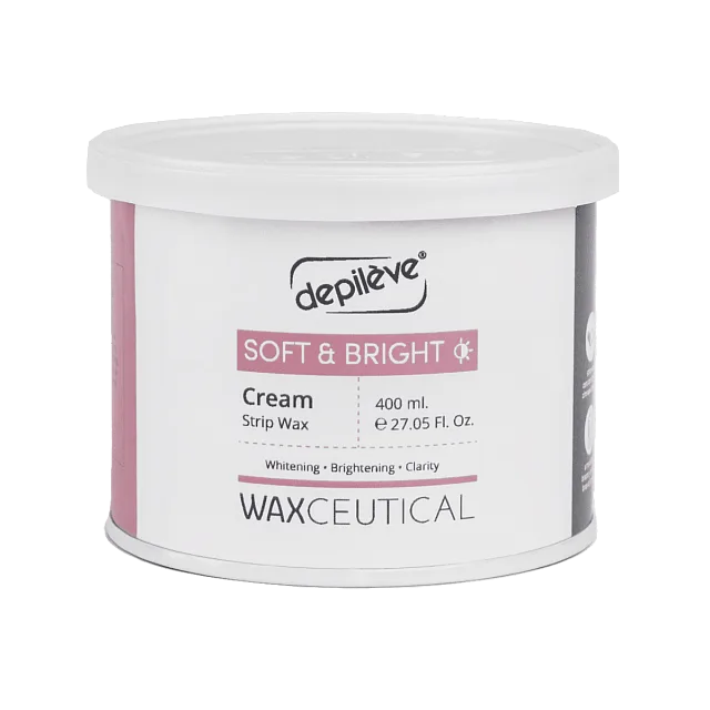 DEPIL WAXCEUTICSOFT & BRIGHT CREAM STRIP WAX 400ML-Осветляющий мягкий воск 400 МЛ.