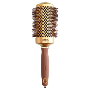 Olivia Garden Expert Blowout Shine Wavy Bristles Gold & Brown 55 - термобрашинг для волос золотой, 55 мм.