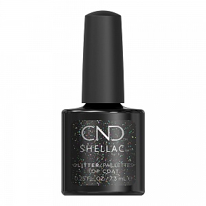 "SHELLAC GLITTER TOP COAT" -  закрепитель для гелевых лаков, с блестками, 7,3мл.