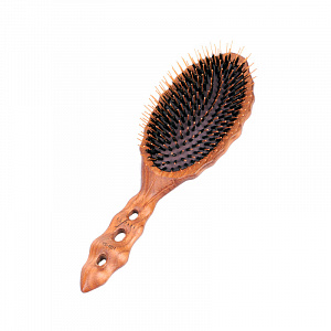 LUSTER WOOD STYLER - МАССАЖНАЯ ЩЁТКА ДЛЯ ВОЛОС  "LUSTER WOOD STYLER", НЕЙЛОНОВАЯ ЩЕТИНА