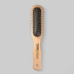 WIRE MASSAGE BRUSH, WOOD, ANG. - Щетка массажная для волос