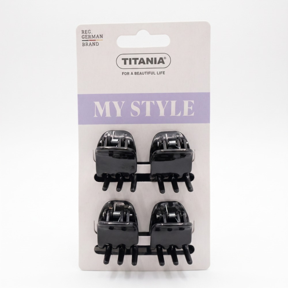 PRONG CLIP, MEDIUM, 6 PCS., BLACK - ЗАЖИМЫ ДЛЯ ВОЛОС, ЦВЕТ ЧЕРНЫЙ