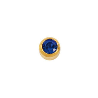 MINY SEPTEMBER BIRTHSTONE-Камень Сапфир месяц сентябрь позолоченный