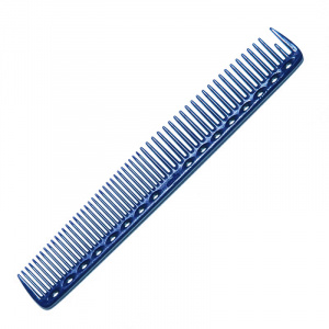 SUPER CUTTING COMB BLUE - Расческа для стрижки, комбинированная, c редкими зубьями, пластиковая,