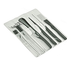 Расчёска "ES-128", для укладки волос с металлической вилкой, нейлон.