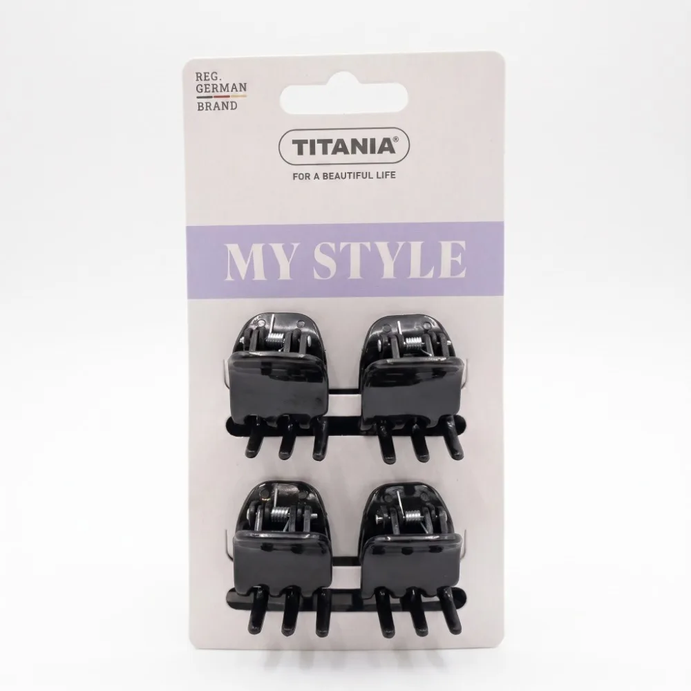 PRONG CLIP, MEDIUM, 6 PCS., BLACK - ЗАЖИМЫ ДЛЯ ВОЛОС, ЦВЕТ ЧЕРНЫЙ