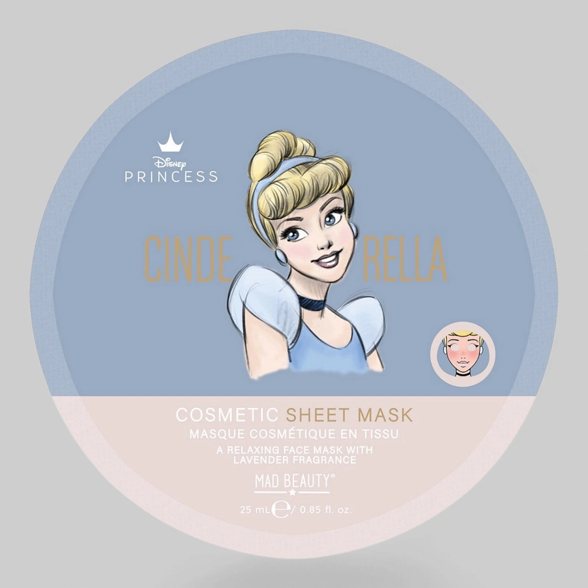 Тканевая маска для лица Disney - Cinderella с экстрактом лаванды 25 мл. (арт. DPRP-FG8228-12)