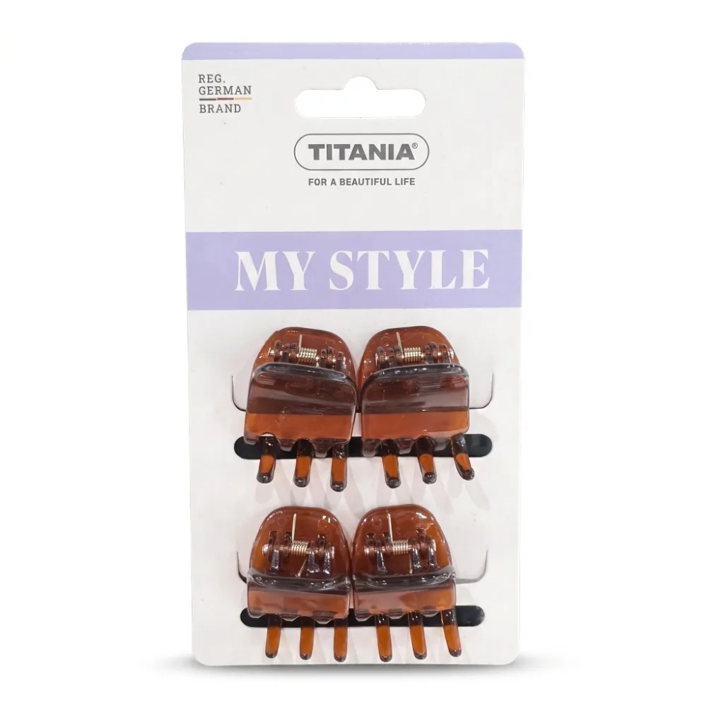 PRONG CLIP, MEDIUM, 6 PCS., BROWN - ЗАЖИМЫ ДЛЯ ВОЛОС