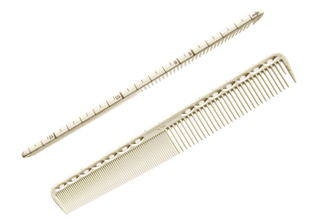 GUIDE COMB WHITE- Расческа для стрижки, комбинированная, пластиковая, с калиброванной шкалой, длина 