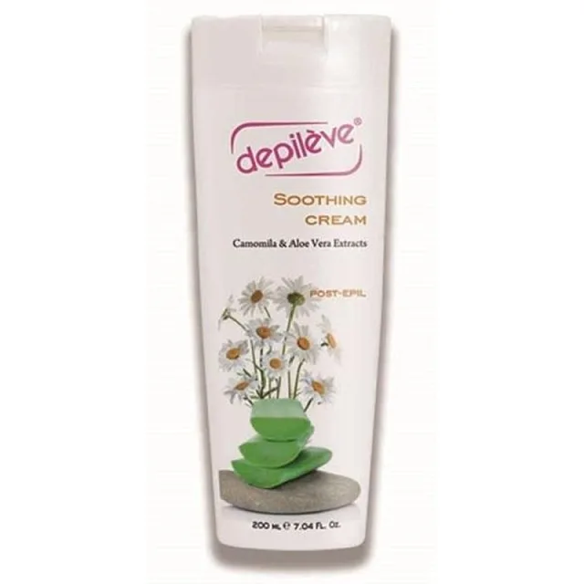 DEPILEVE SOOTHING CREAM 200ML - Крем с ромашкой и экстрактом алоэ вера, для успокоения кожи после депиляции