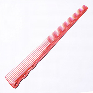 BARBER COMB RED - Расческа для проработки височных зон, пластиковая, длина 187мм, красная.