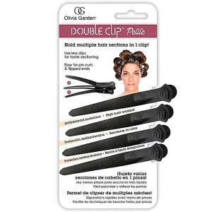 ДВОЙНОЙ ЗАЖИМ ДЛЯ ВОЛОС DOUBLE CLIP PETITE BLACK - 4 ШТ. В УПАКОВКЕ, ЧЕРНЫЙ