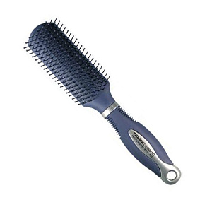 WARM AIR/MASSAGE BRUSH, BLUE-SILVER - Щетка для укладки волос