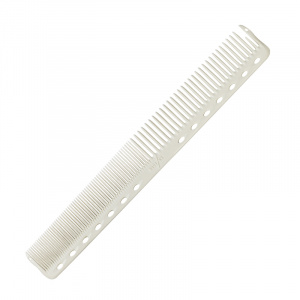 TAIL COMB (HARD TYPE) WHITE- Расческа для стрижки, комб, c редкими зубьями, твердый пластик, д