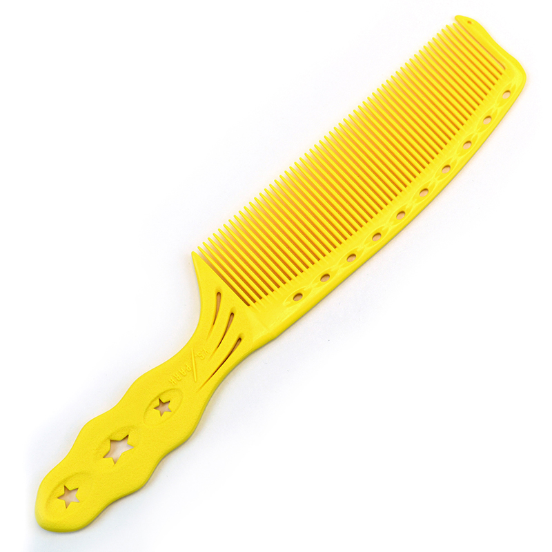 HALF MOON COMB BANANA YELLOW -Расческа для стрижки Полумесяц с частыми зубчиками, жёлтая, длина 198 