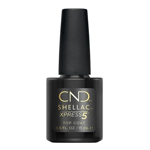 SHELLAC UV XPRESS 5 TOP COAT - обновленный закрепитель для гелевых лаков, придает усиленный блеск,