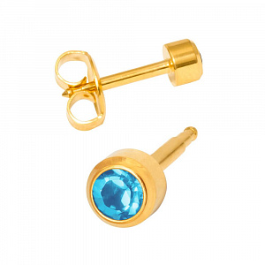 MAXI MARCH BIRTHSTONE-Камень Аквамарин месяц март позолоченный
