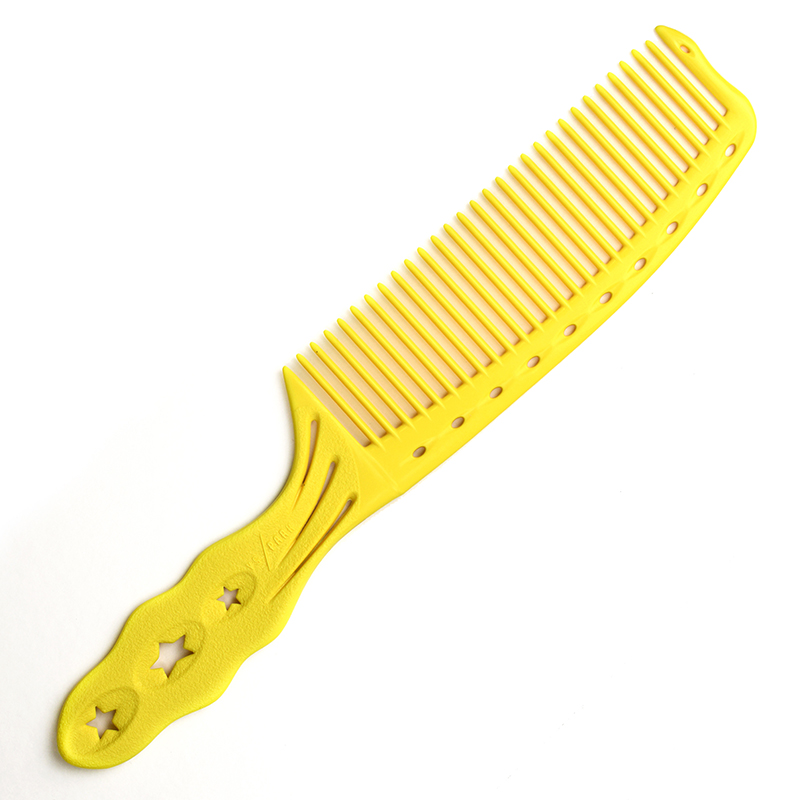 HALF MOON COMB BANANA YELLOW -Расческа для стрижки Полумесяц со средними зубчиками, жёлтая, длина 19
