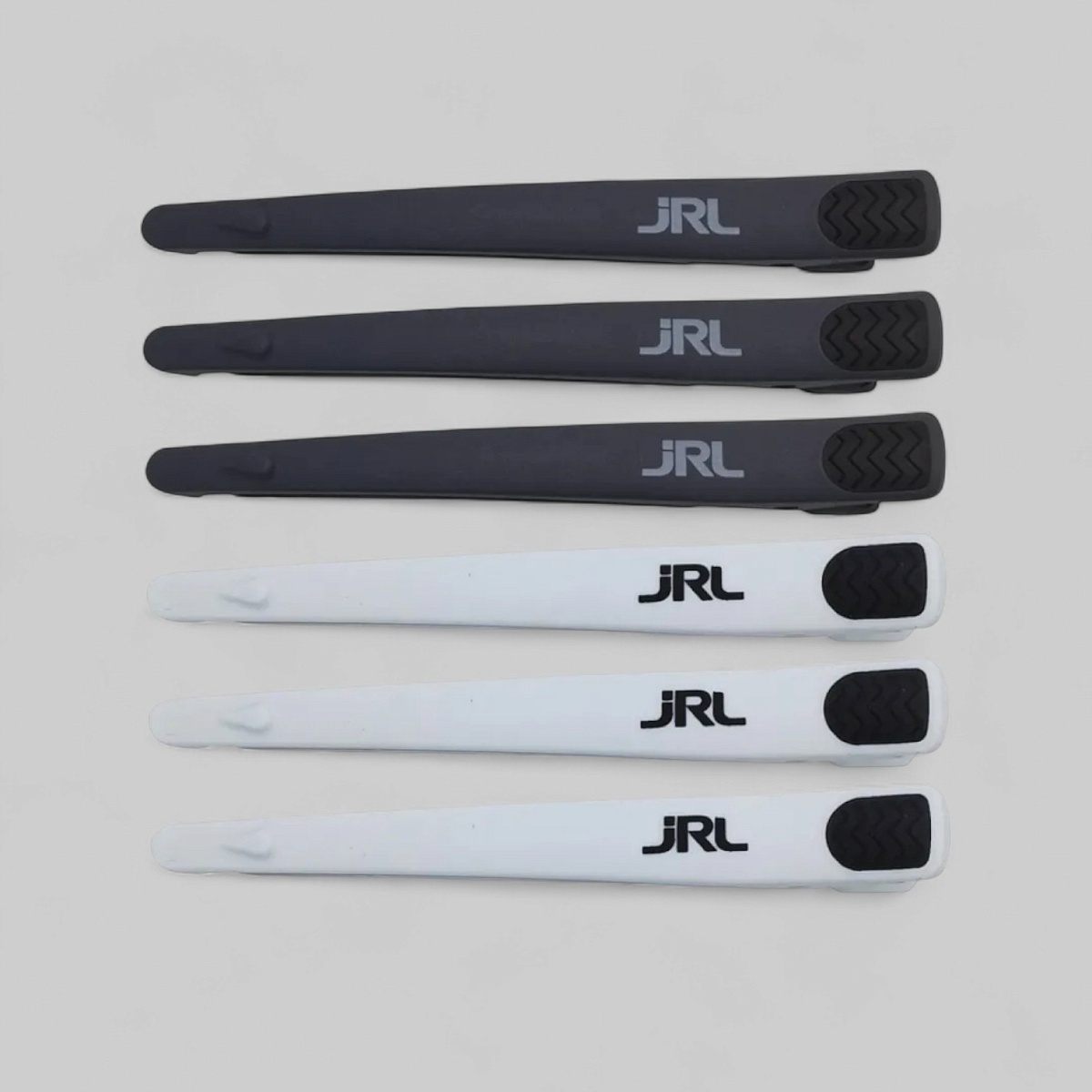 JRL HAIR CLIP- ЗАЖИМЫ ДЛЯ ВОЛОС ПАРИКМАХЕРСКИЕ, ЦВЕТ ЧЕРНЫЙ-Зажимы для волос "JRL" из сверхтермостойкого пластика, 6шт. Размер 120х10мм, цвет черный.