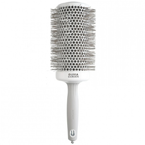 Olivia Garden Expert Blowout Speed Wavy Bristles White & Grey 65 - термобрашинг для волос серый, 65 мм.
