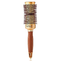 Olivia Garden Expert Blowout Curl Wavy Bristles Gold & Brown - термобрашинг для волос, коричневый, 45 мм.