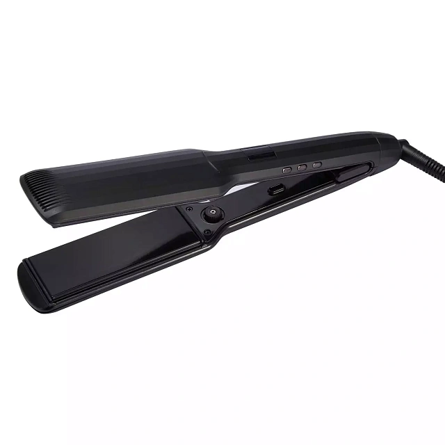 STRAIGHT AND CURL IRON 4 * 10.5 CM- ВЫПРЯМИТЕЛЬ ДЛЯ ВОЛОС/ ПАРИКМАХЕРСКИЙ УТЮЖОК, ЦВЕТ ЧЕРНЫЙ