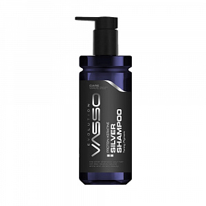 Тонирующий шампунь для седых и светлых волос с протеином "VASSO SILVER SHADE HAIR SHAMPOO", 370мл.